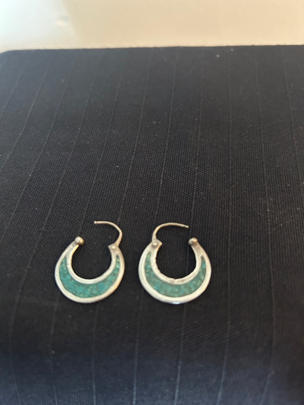Mexican Sterling  Silver 925 Turquoise Half Moon Vintage Circa ‘80s